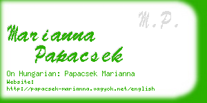 marianna papacsek business card